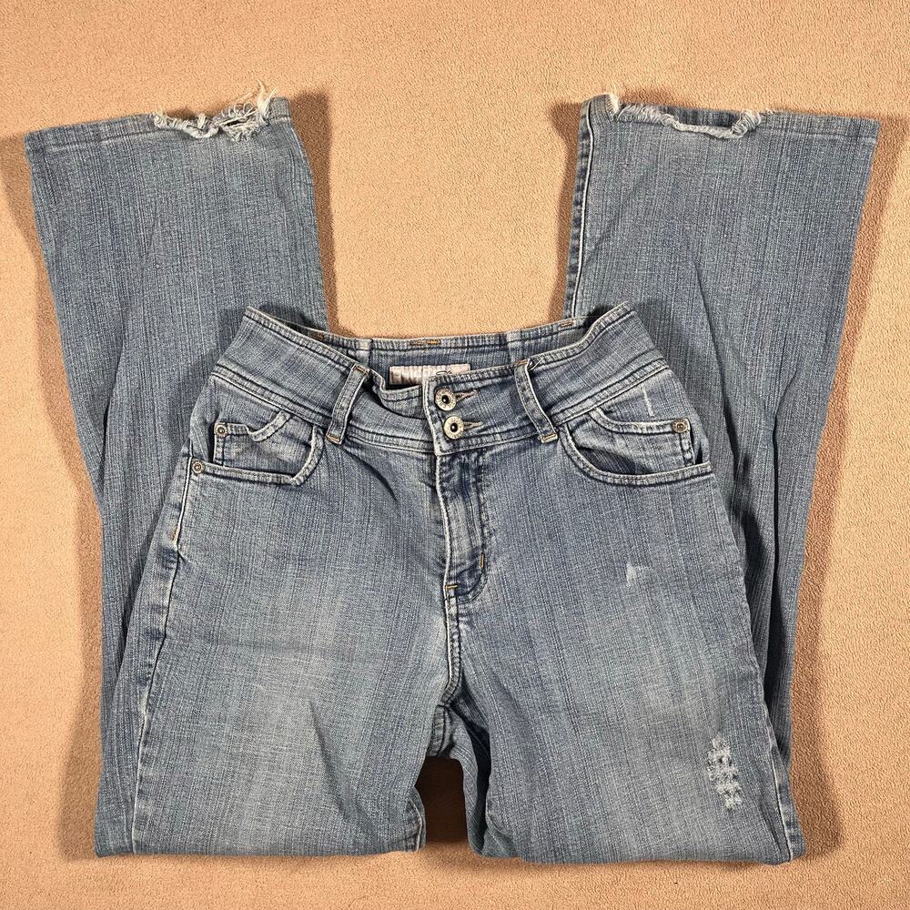 Y2K VTG 90s Low Waisted Boot Cut Light Wash Womens Jeans Fall Preppy SZ 4